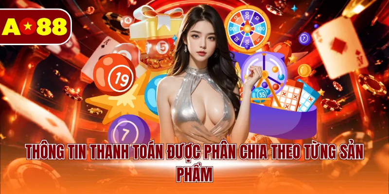 Thông tin thanh toán được phân chia theo từng sản phẩm